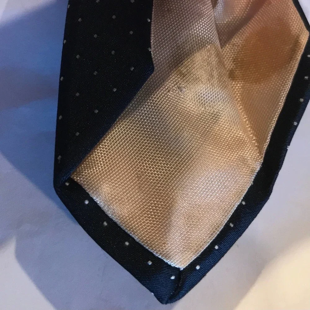 Dark Blue with‎ White Small Dots Men’s Neck Tie